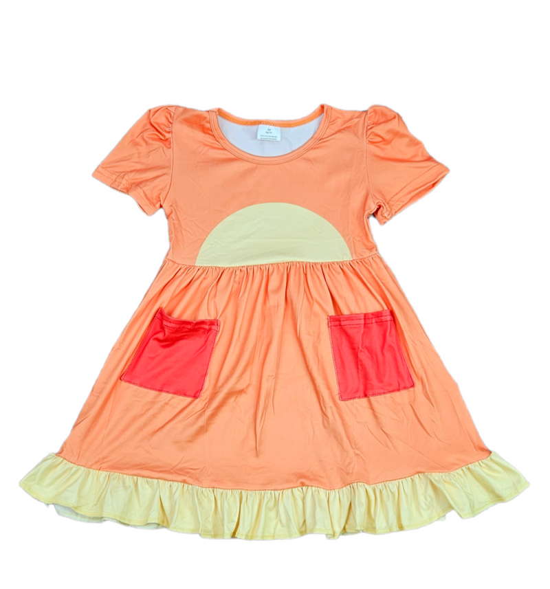 Orange Dog Milk Silk Ruffle Dress - Great Lakes Kids Apparel LLC