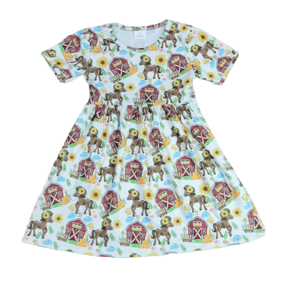 Fall Barn Short Sleeve Milk Silk Dress 2T Fall Barn Short Sleeve Milk Silk Dress 2T