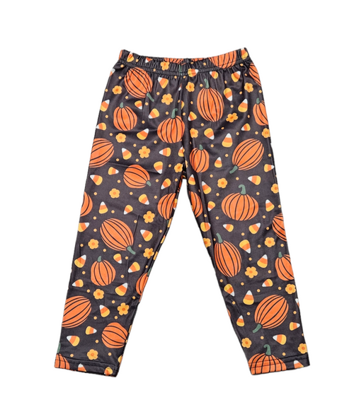 Candy Corn And Pumpkin Milk Silk Leggings - Great Lakes Kids Apparel LLC