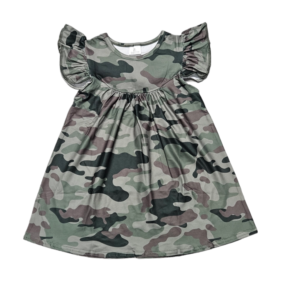 Camo Flutter Milk Silk Dress 2T