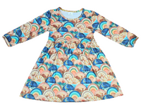Boho Desert Long Sleeve Milk Silk Dress - Great Lakes Kids Apparel LLC