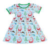 Holiday Friends Short Sleeve Milk Silk Dress - Great Lakes Kids Apparel LLC