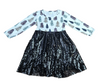 Christmas Tree Long Sleeve Dress With Sequin Skirt - Great Lakes Kids Apparel LLC