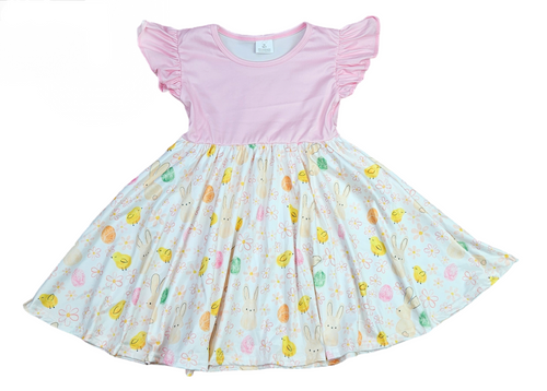 Bunny Twirl Milk Silk Dress - Great Lakes Kids Apparel LLC