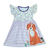 Fixed Spring Puppy Long Flutter Milk Silk Dress - Great Lakes Kids Apparel LLC