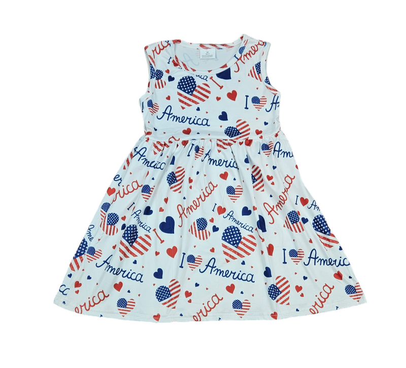 I Love America Milk Silk Tank Dress - Great Lakes Kids Apparel LLC