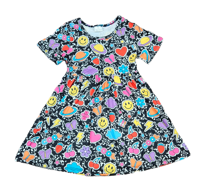 Composition Short Sleeve Milk Silk Dress 12-18 Month Composition Short Sleeve Milk Silk Dress 12-18 Month