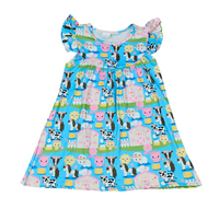 Farm Flutter Milk Silk Dress