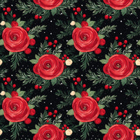 Christmas Floral Long Sleeve Milk Silk Dress