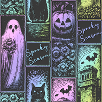 Neon Halloween Long Sleeve Milk Silk Dress