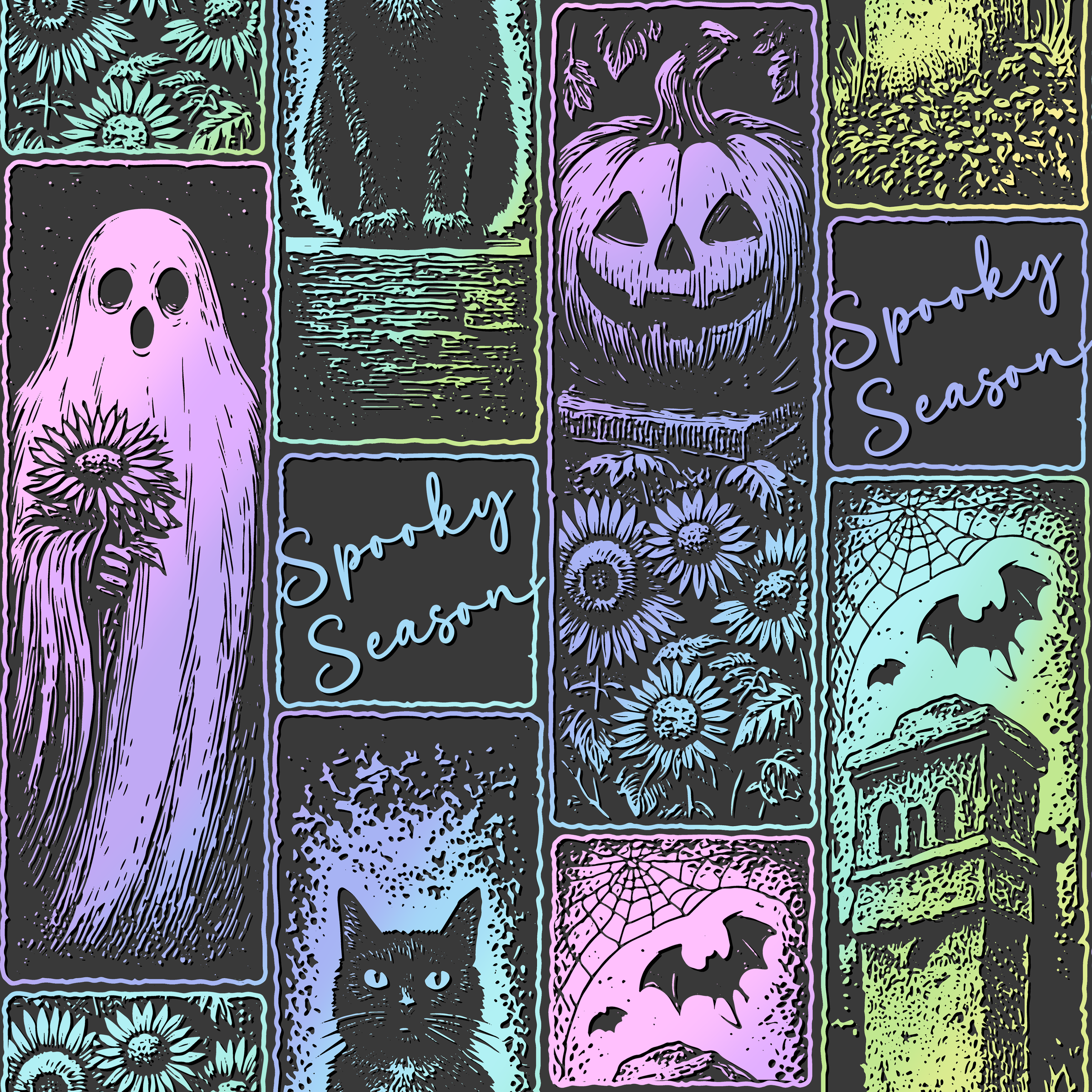 Neon Halloween Long Sleeve Milk Silk Dress