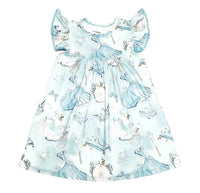 Midnight Princess Milk Silk Flutter Dress