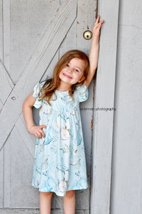 Midnight Princess Milk Silk Flutter Dress