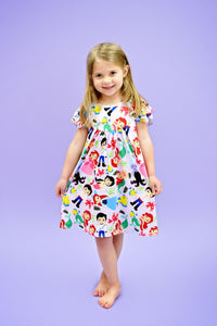 Under the Sea Milk Silk Flutter Dress