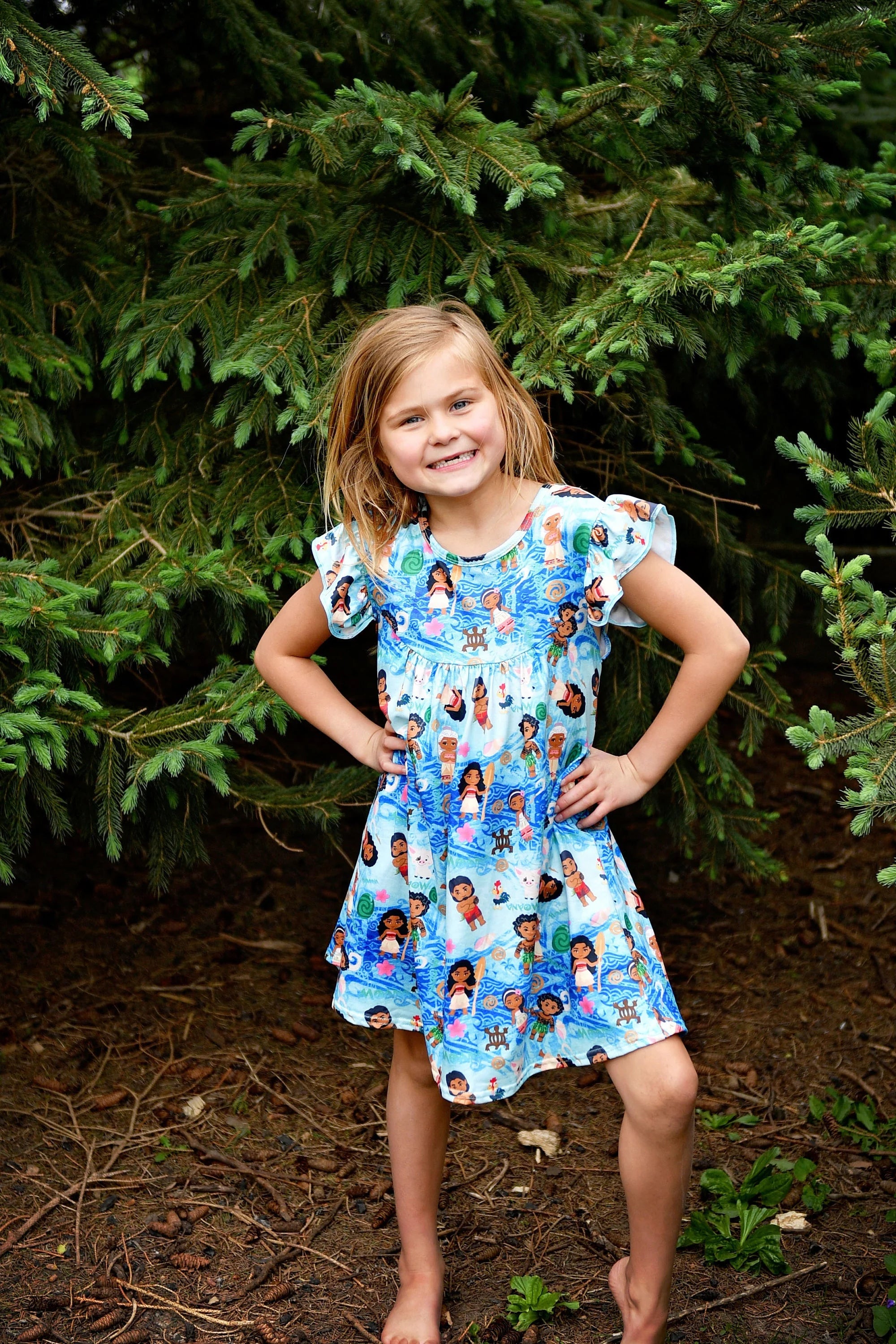 Island Princess Milk Silk Flutter Dress