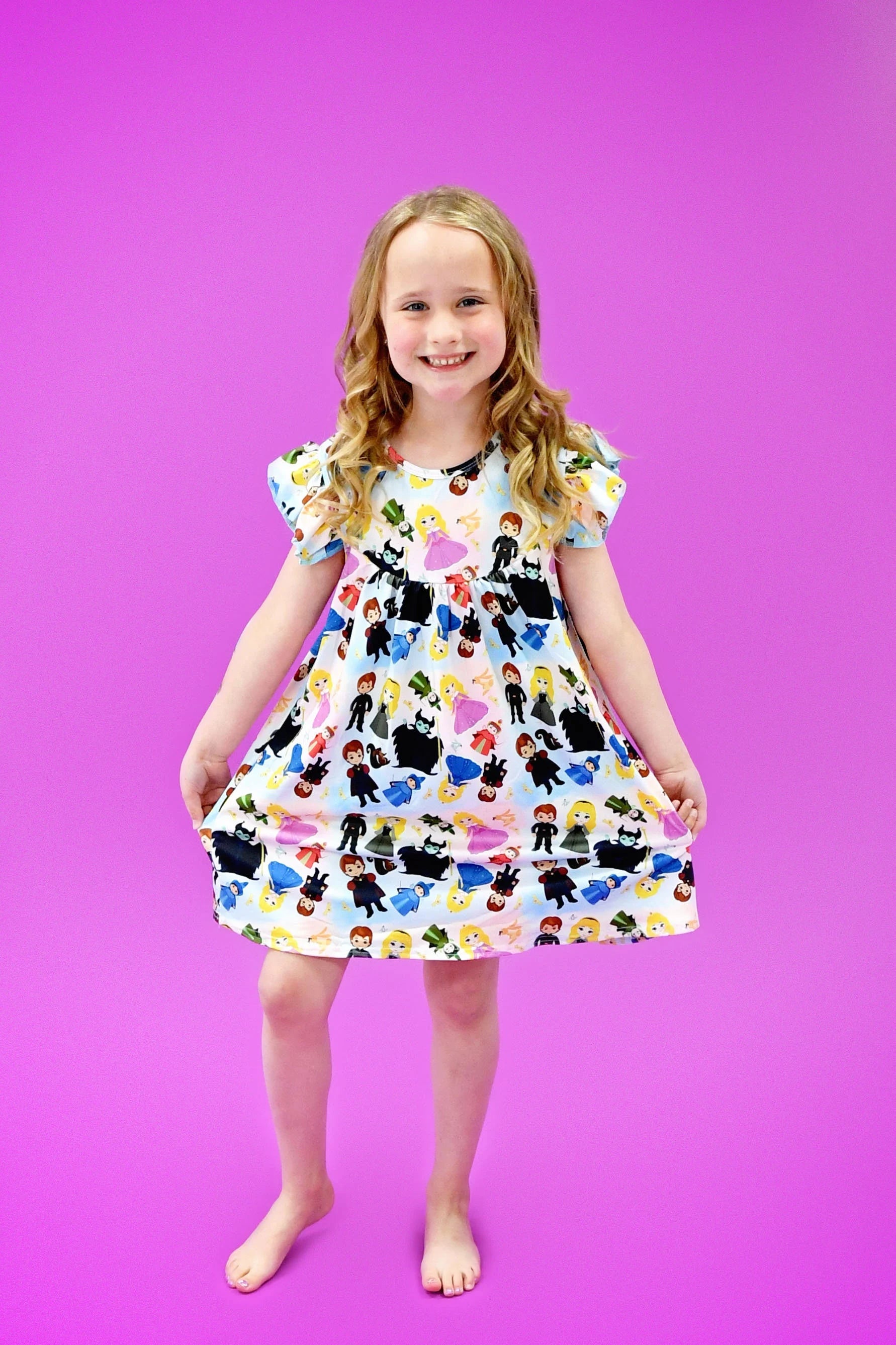 Spindle Princess Milk Silk Flutter Dress