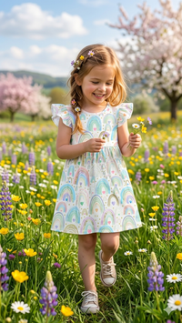 Pastel Rainbow Milk Silk Dress
