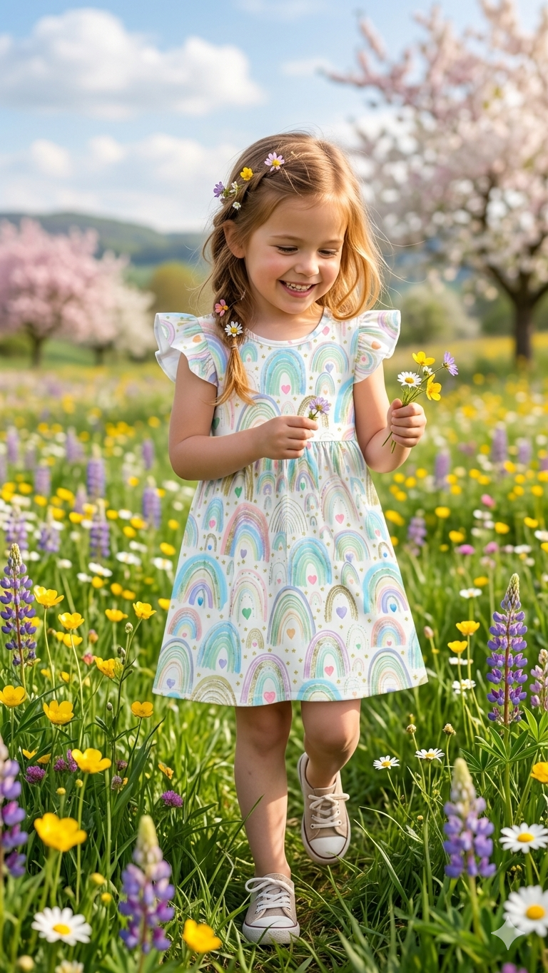 Pastel Rainbow Milk Silk Dress