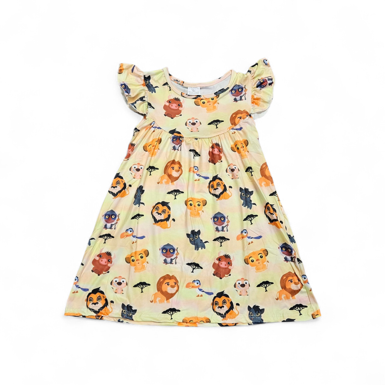 Circle of Life Milk Silk Flutter Dress