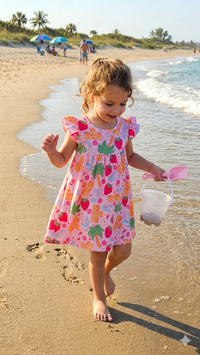 Beach Day Milk Silk Flutter Dress