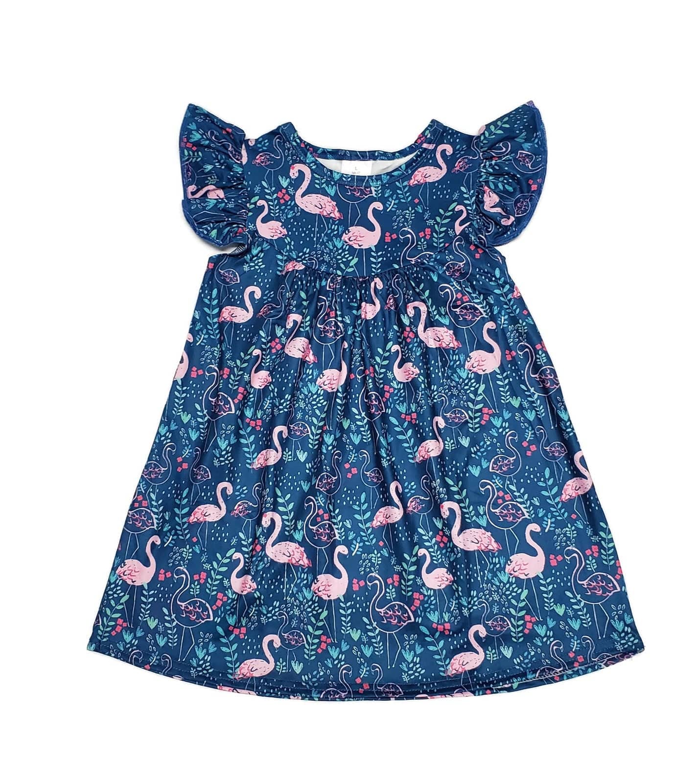 Flamingo Milk Silk Flutter Dress 7/8