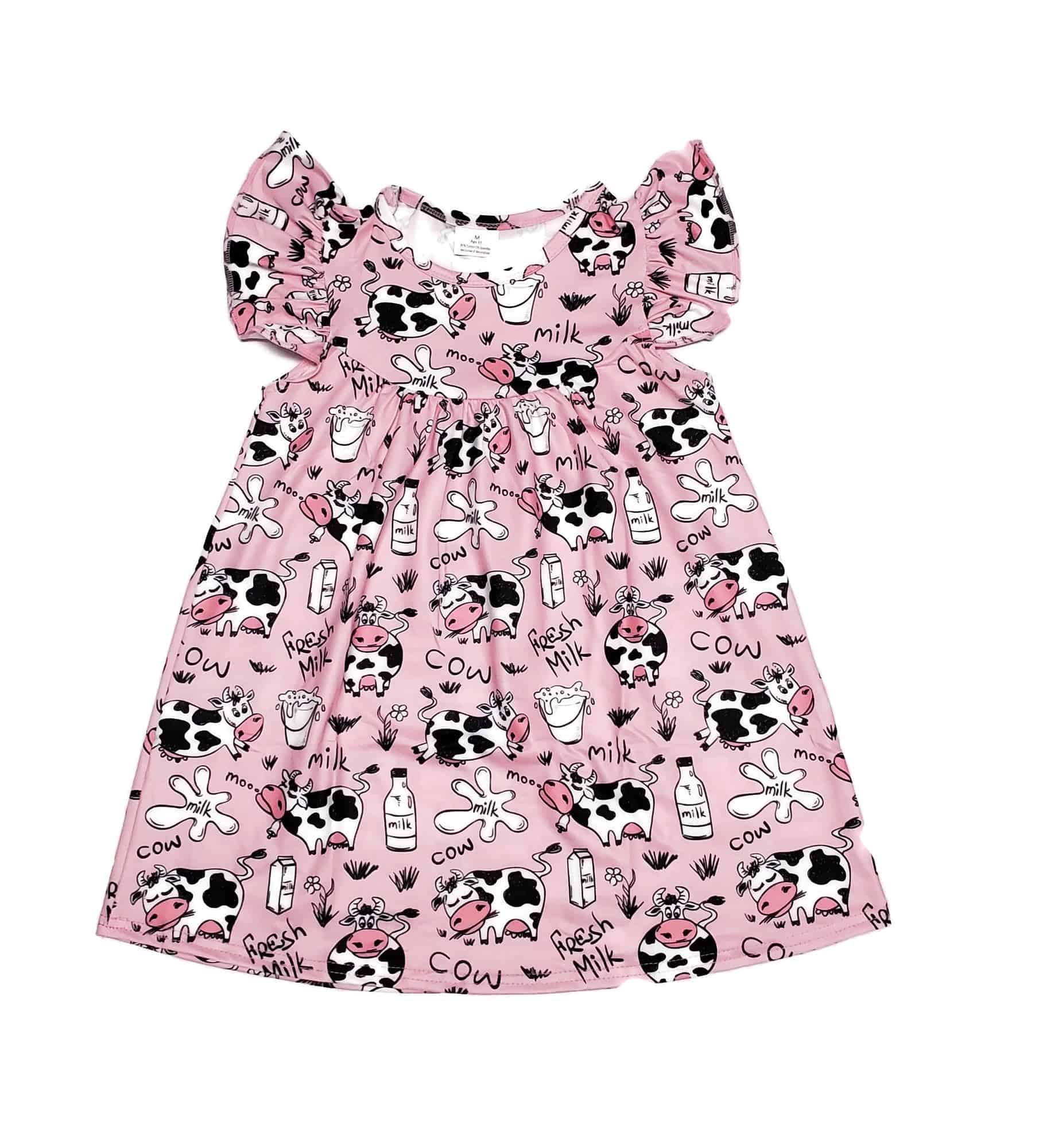 Pink Cow Milk Silk Flutter Dress Pink Cow Milk Silk Flutter Dress