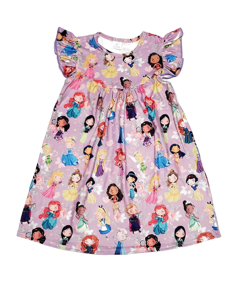 Floral Princess Milk Silk Flutter Dress | Great Lakes Kids Apparel LLC