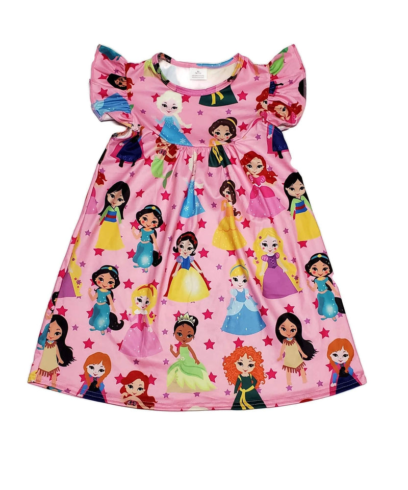 Pink Princess Milk Silk Flutter Dress - Great Lakes Kids Apparel LLC