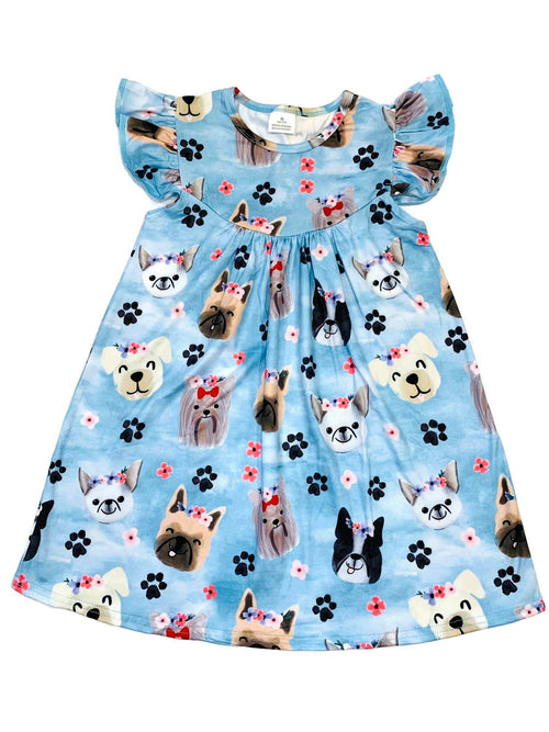 Happy Dog Milk Silk Flutter Dress - Great Lakes Kids Apparel LLC