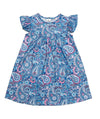 Blue Paisley Flutter Milk Silk Dress - Great Lakes Kids Apparel LLC