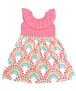 Hearts and Rainbows Ruffle Tank Milk Silk Dress - Great Lakes Kids Apparel LLC