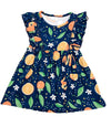 Orange Blossom Ruffle McKenzie Milk Silk Dress - Great Lakes Kids Apparel LLC
