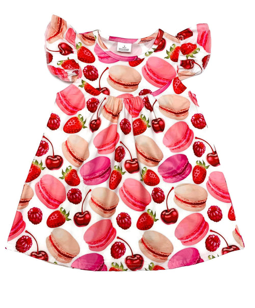 Macaroon Flutter Milk Silk Dress - Great Lakes Kids Apparel LLC