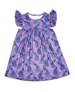 Purple Peacock Flutter Milk Silk Dress - Great Lakes Kids Apparel LLC