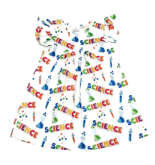 Colorful SCIENCE! Milk Silk Flutter Dress - Great Lakes Kids Apparel LLC