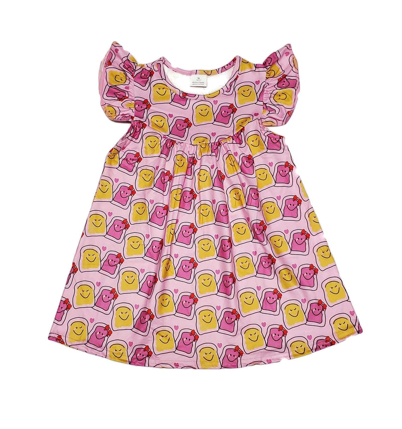 PB & J Milk Silk Flutter Dress - Great Lakes Kids Apparel LLC
