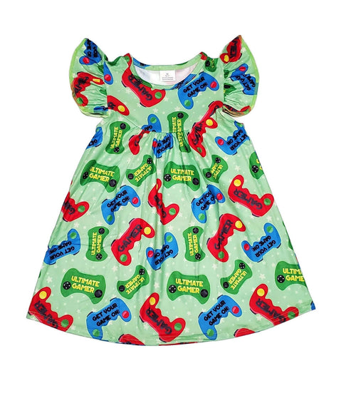 Gamer Milk Silk Flutter Dress - Great Lakes Kids Apparel LLC