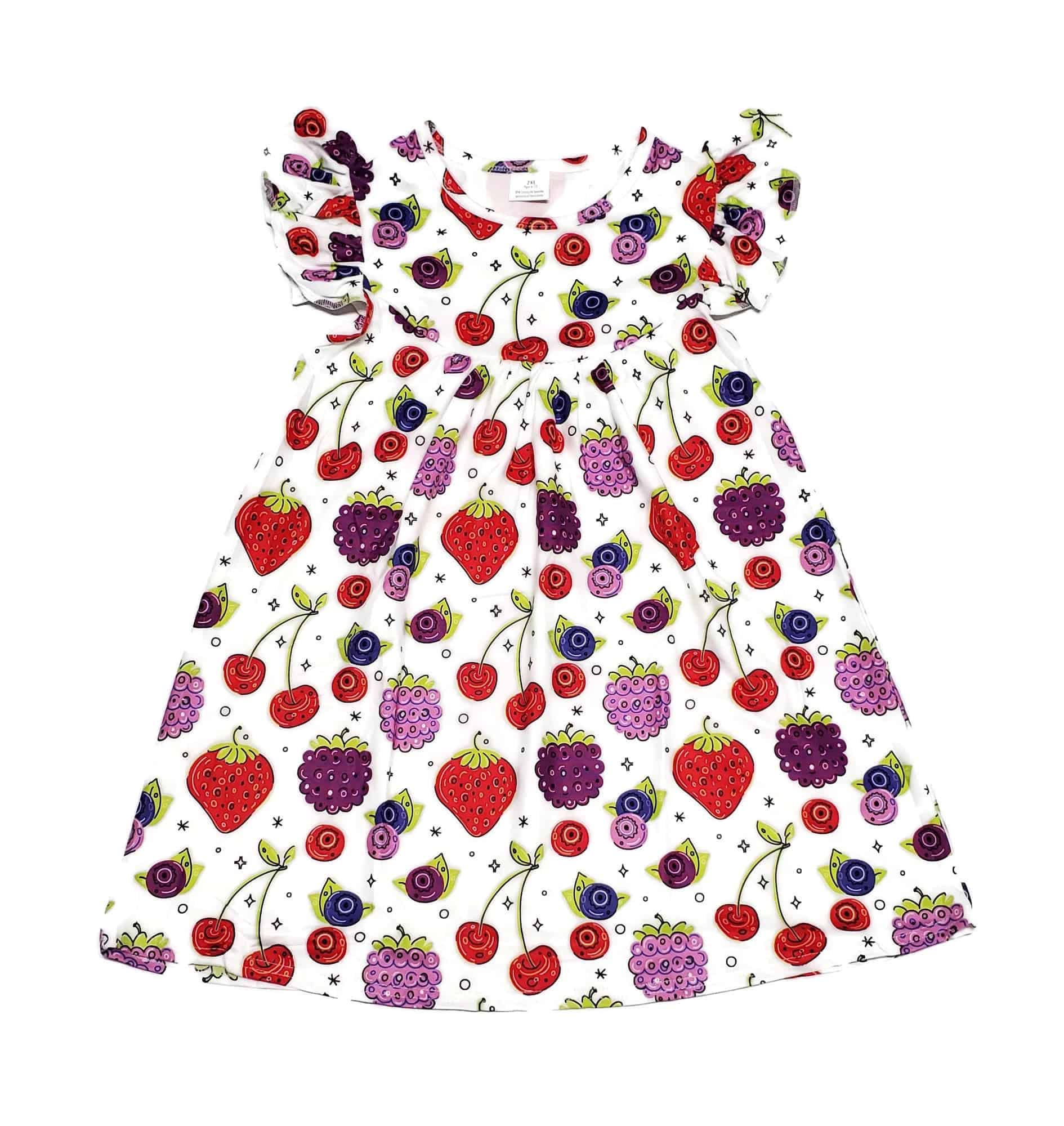 Girls Yoda Flutter Sleeve Dress - Baby Party Summer Dress Milksilk Fabric
