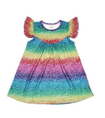 Over The Rainbow Milk Silk Flutter Dress - Great Lakes Kids Apparel LLC