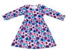 Shades Of Purple Floral Long Sleeve Milk Silk Dress - Great Lakes Kids Apparel LLC