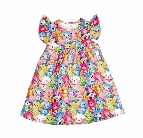 Cute Bears Milk Silk Flutter Dress - Great Lakes Kids Apparel LLC