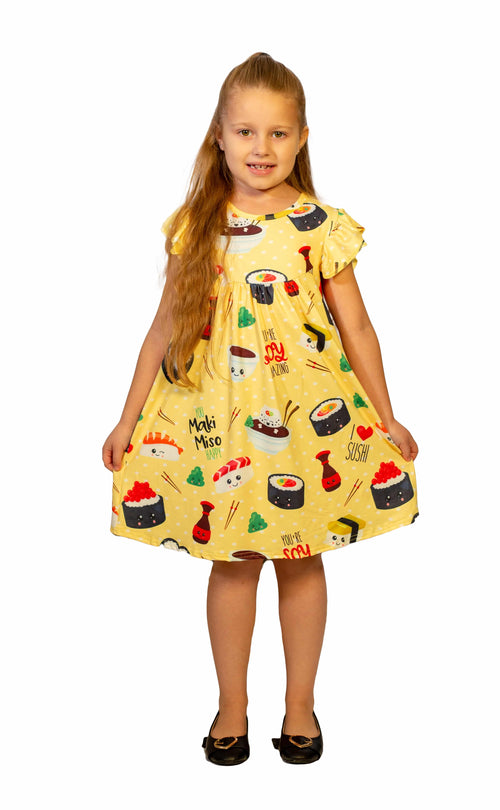 Sushi Milk Silk Flutter Dress - Great Lakes Kids Apparel LLC