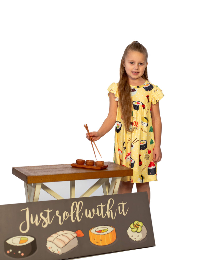 Sushi Milk Silk Flutter Dress - Great Lakes Kids Apparel LLC