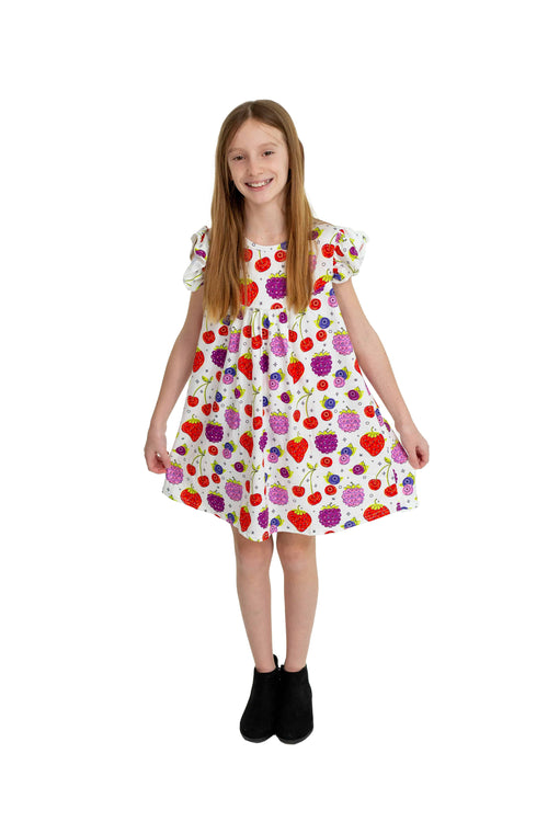 Mixed Berry Milk Silk Flutter Dress - Great Lakes Kids Apparel LLC