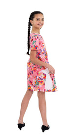 Silhouette Kitty Short Sleeve Milk Silk Dress - Great Lakes Kids Apparel LLC