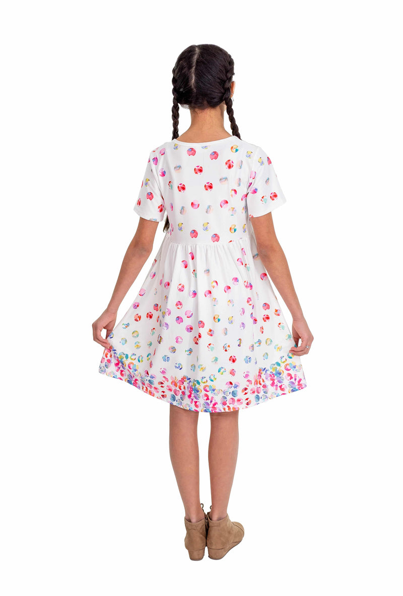 Cheerful Fox Short Sleeve Milk Silk Dress | Great Lakes Kids