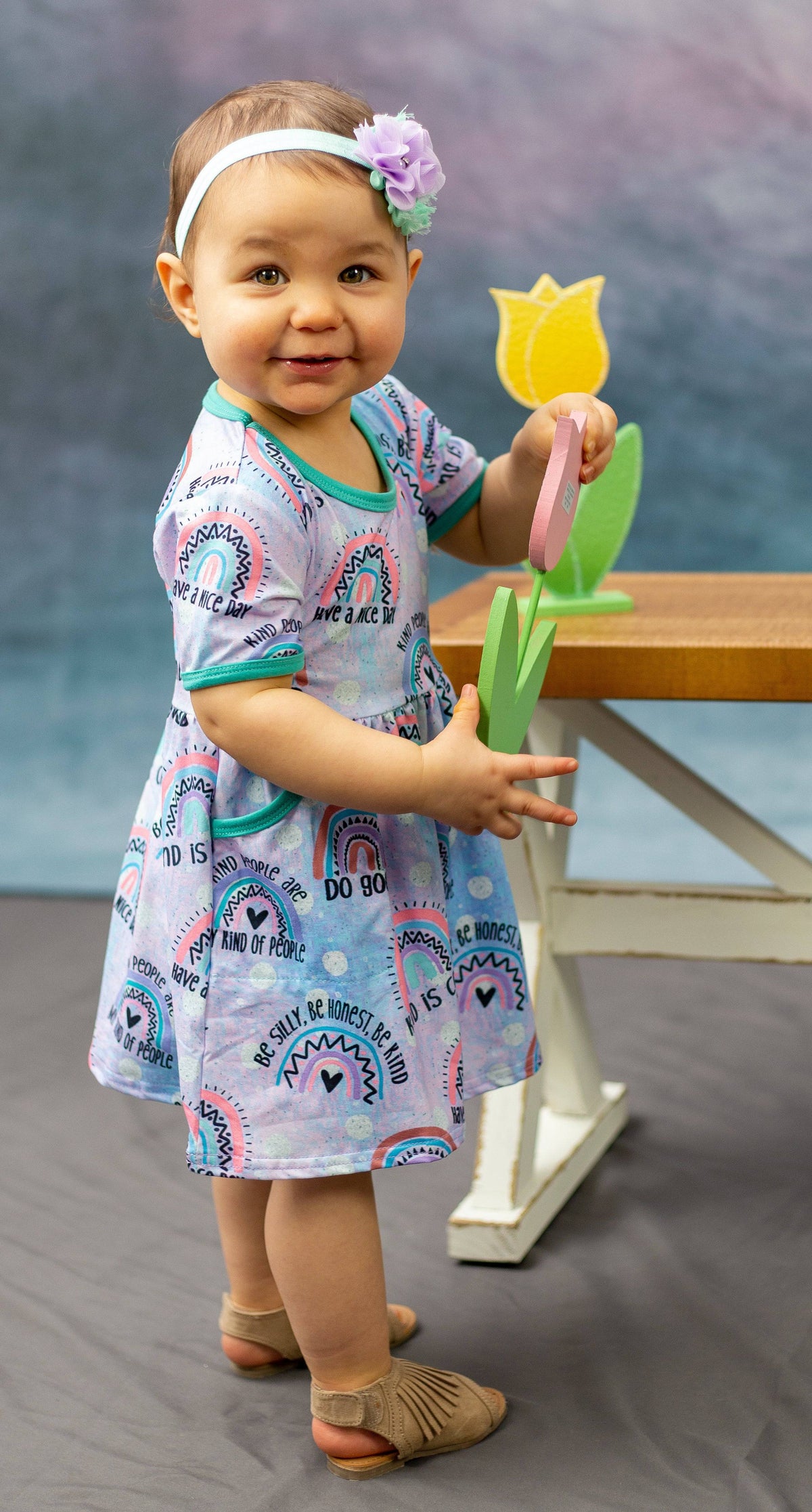 Be Cool, Be Kind Short Sleeve Pocket Milk Silk Dress - Great Lakes Kids Apparel LLC