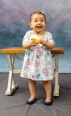 Purple Peony Short Sleeve Olivia Milk Silk Dress - Great Lakes Kids Apparel LLC