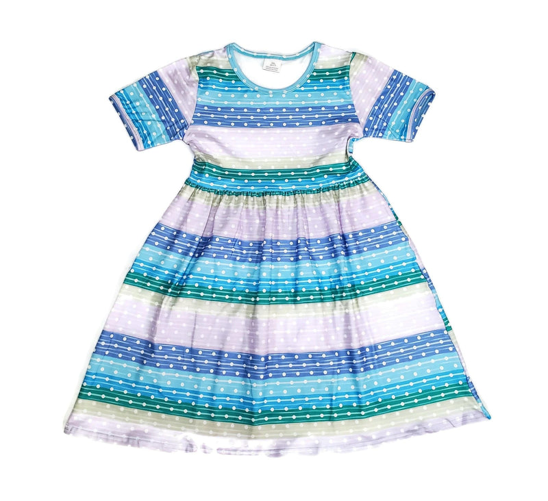 Spots For Spring Short Sleeve Milk Silk Dress - Great Lakes Kids Apparel LLC