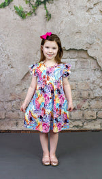 Rainbow Zebra Milk Silk Flutter Dress - Great Lakes Kids Apparel LLC